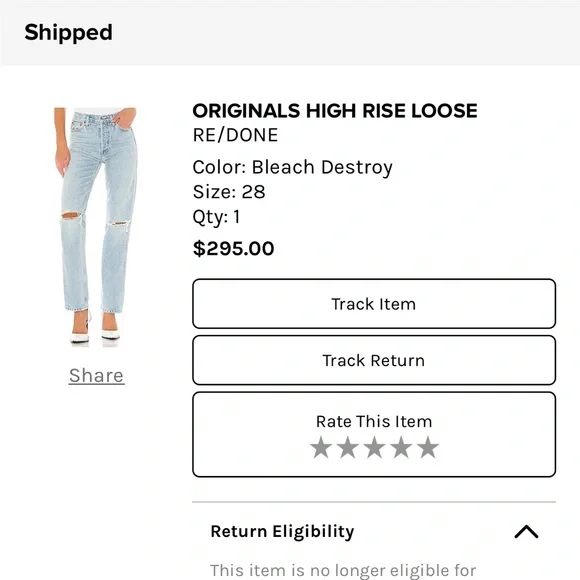 RE/DONE Originals High Rise Loose in Bleach Destroy - Picture 3 of 7